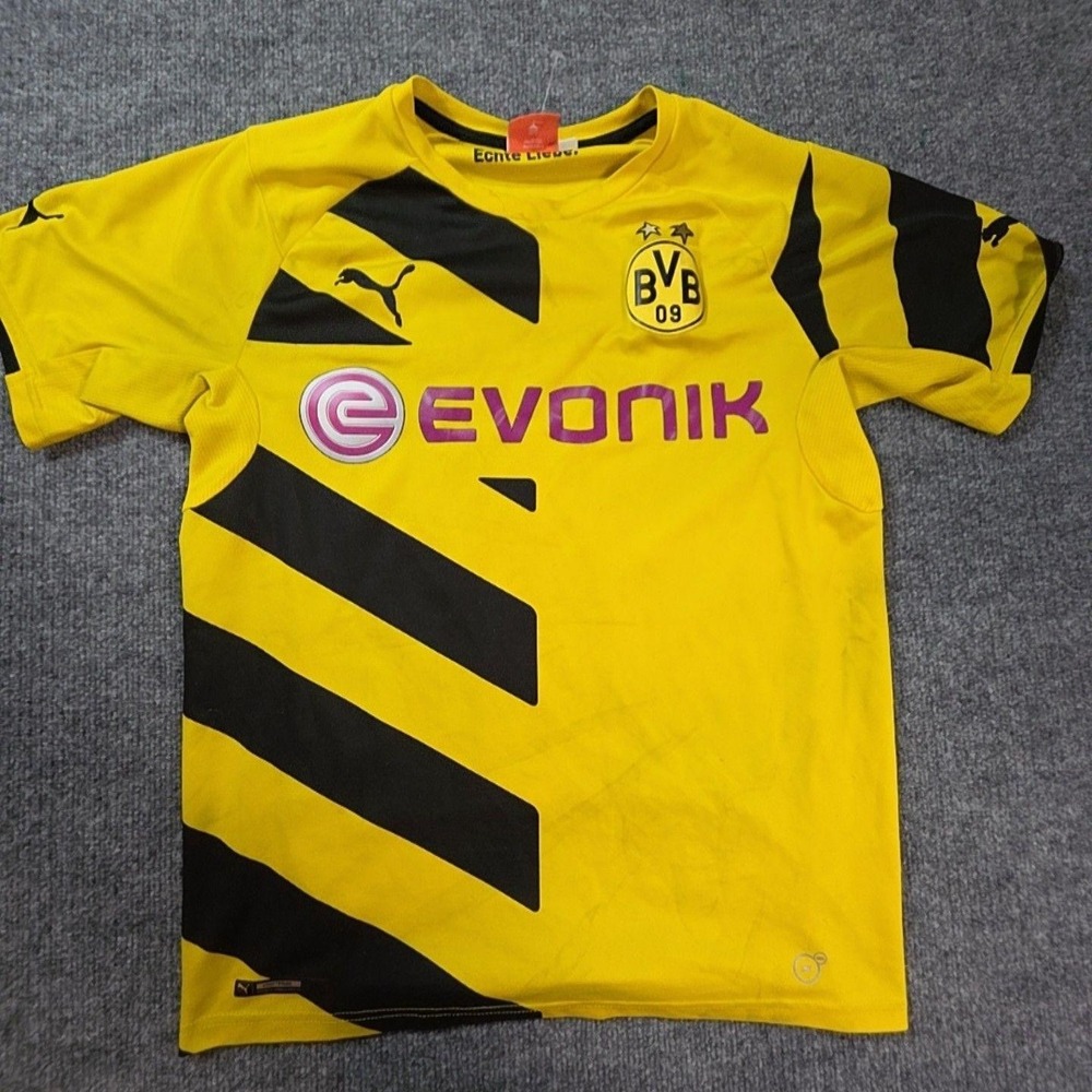Borussia Dortmund Jersey Mens Small Yellow Soccer Football Puma Home Reus 11